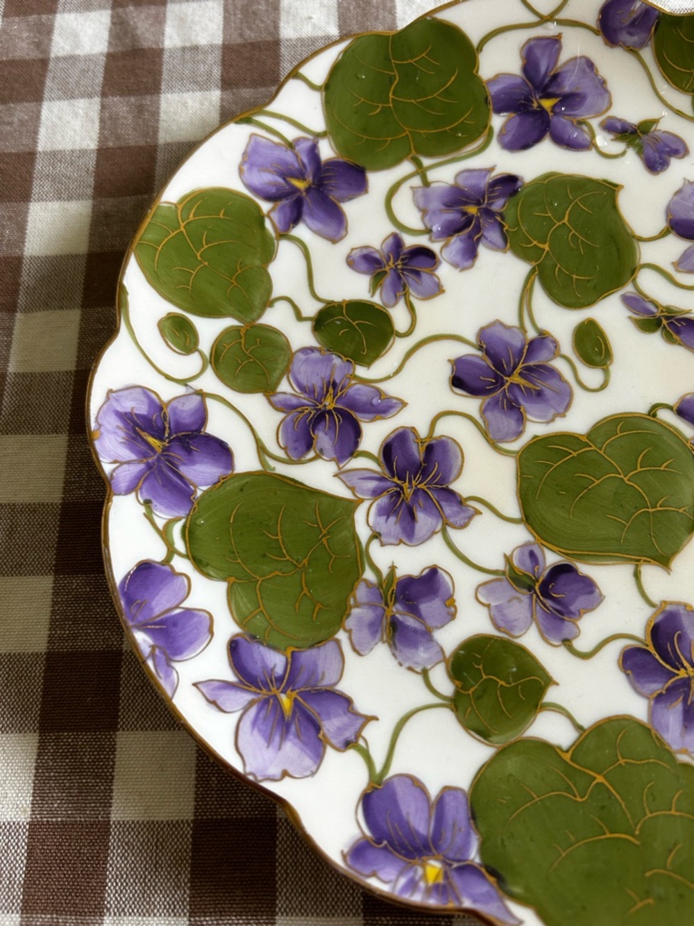 Vienna Hand-painted Snack Plate Purple Violet Pattern